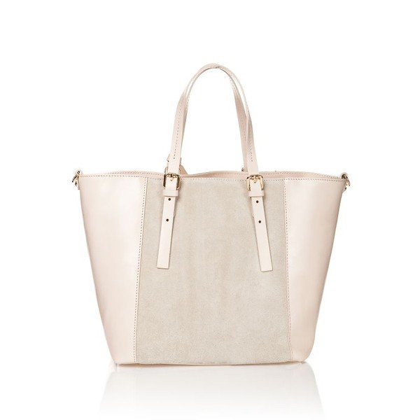 Kožená kabelka Luna, světle béžová-image-3