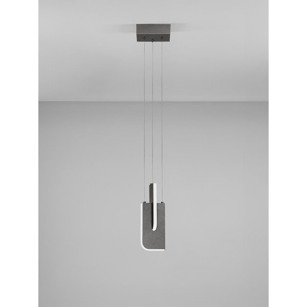 Светлосиво метално LED затъмняващо се висящо осветително тяло Totem – Nova Luce-image-4