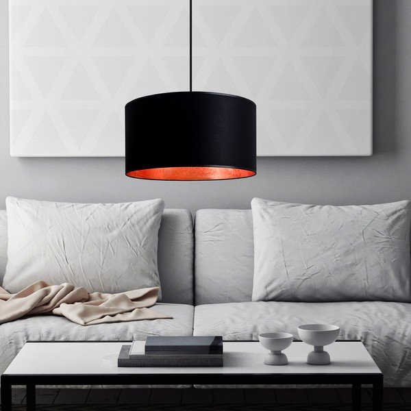 Черна висяща лампа с меден цвят на вътрешността , ⌀ 36 cm Mika - Sotto Luce-image-2