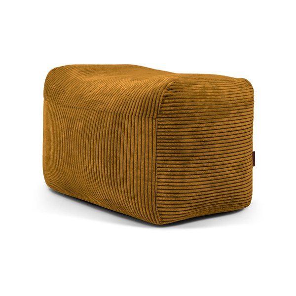 Пуф от рипсено кадифе в цвят горчица Plus 70 Lounge – SLOWDOWN
