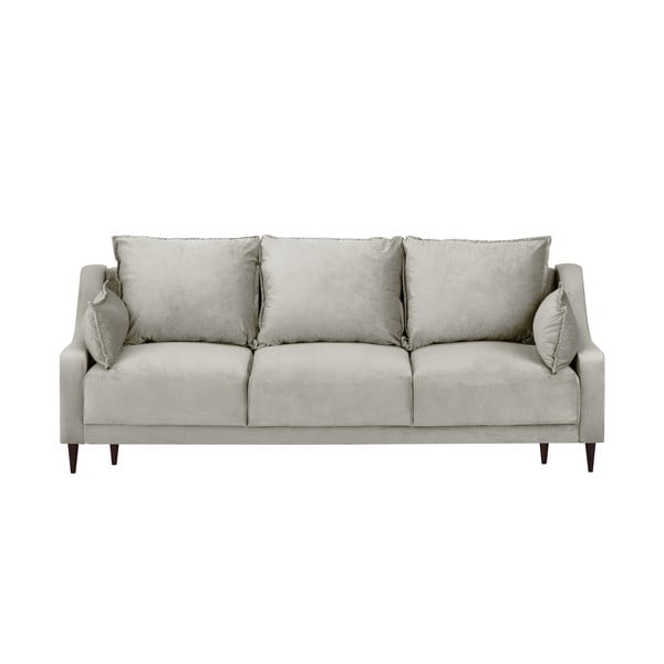  Разтегателен диван от бежово кадифе с място за съхранение , 215 см Freesia - Mazzini Sofas