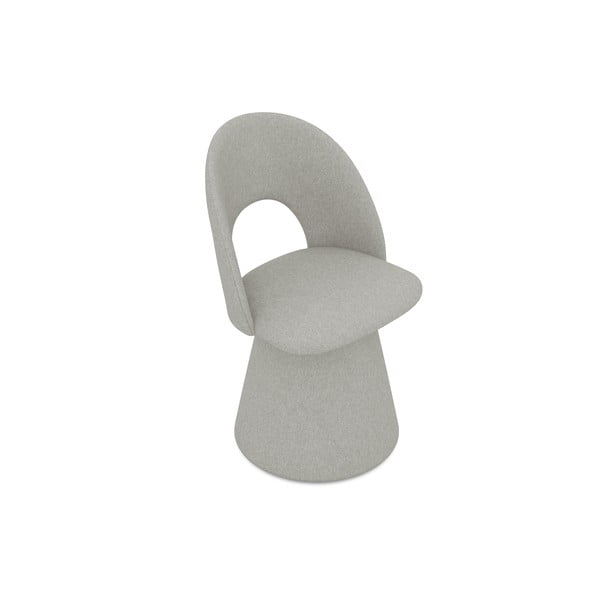 Светлосив тапициран трапезен стол Kalo – Makamii-image-2