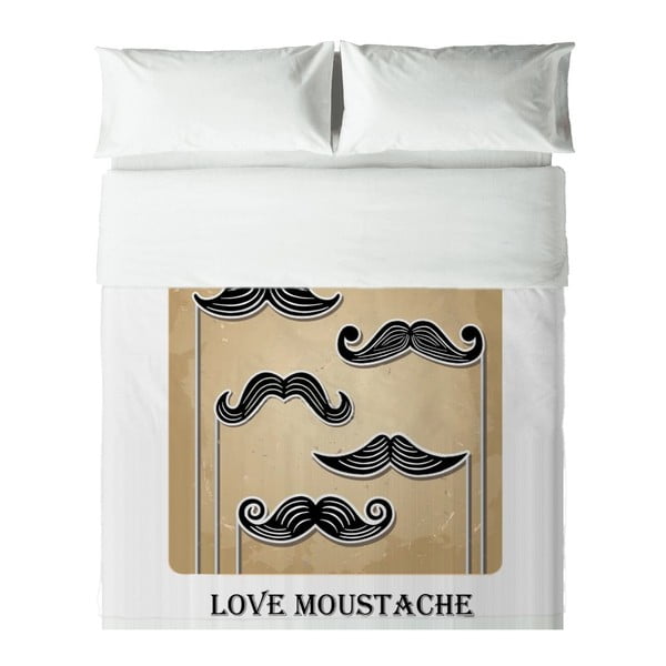 Povlečení Hipster Love Moustache, 140x200 cm