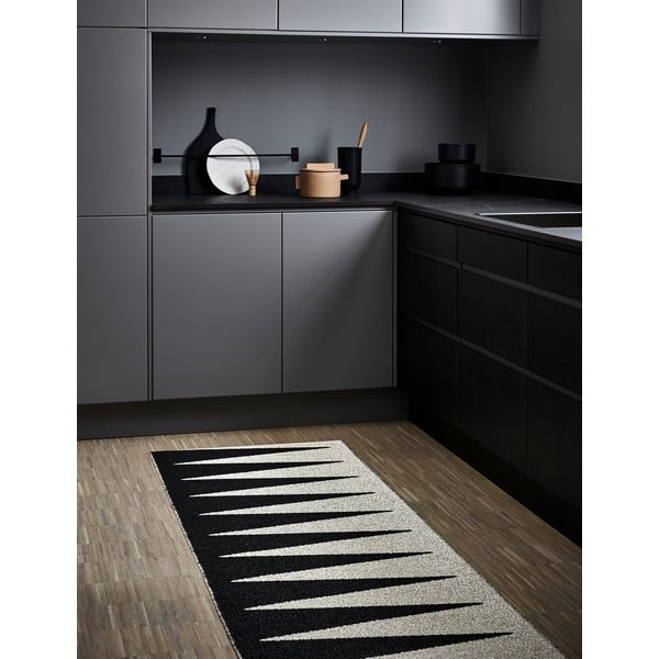 Черно-бяла пътека за открито и закрито 70x150 cm Vivi Black – Pappelina-image-2