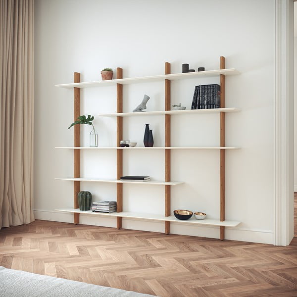 Бели рафтове с конструкция от дъбова дървесина Bridge - Tenzo-image-1