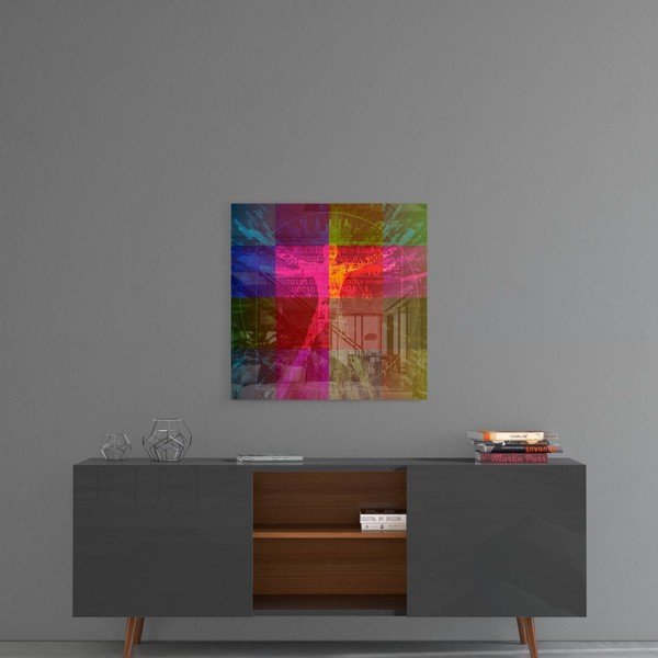 Живопис върху стъкло , 100 x 100 cm Da Vinci's Lines - Insigne-image-1