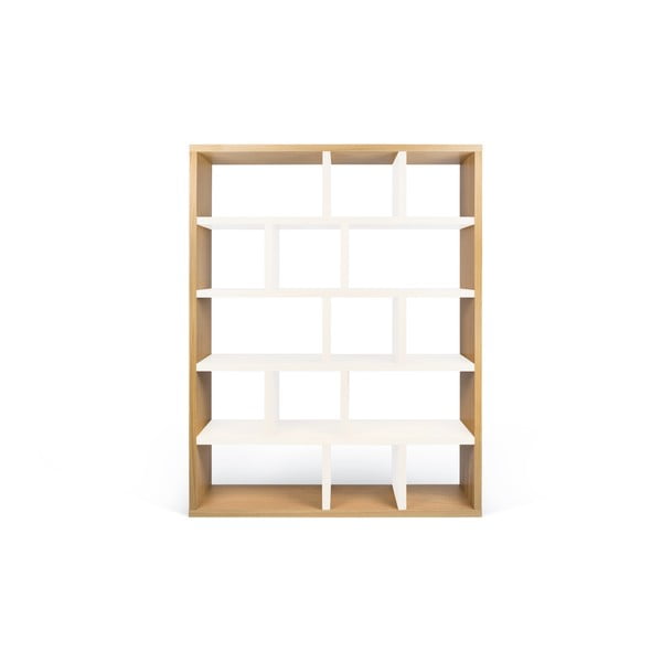 Етажерка за книги в дъбов декор в бял и естествен цвят 150x198 cm Berlin - TemaHome