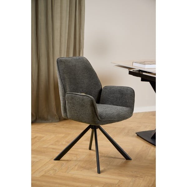 Тъмносив трапезен стол с подлакътници Graham – Actona-image-1