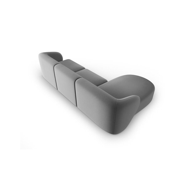 Сив кадифен ъглов диван (ляв ъгъл) Paolo – Milo Casa-image-3