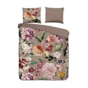 Сиво-кафяво двойно удължено спално бельо от памучен сатен 240x220 cm Fiori – Descanso