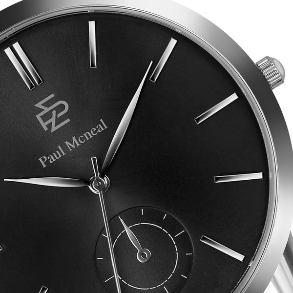 Pánské hodinky s páskem z nerezové oceli v černé barvě Paul McNeal Cassio-image-2
