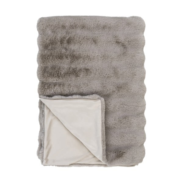 Сиво/бежово одеяло от изкуствена кожа 130x180 cm Galena – House Nordic