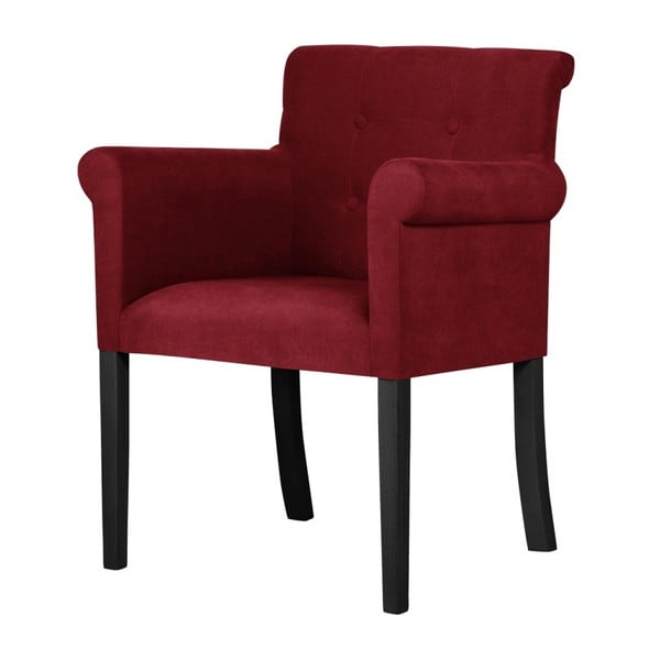 Червен стол с крака от черна букова дървесина Flacon - Ted Lapidus Maison