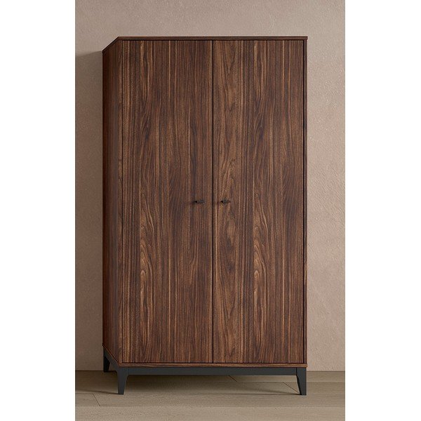 Гардероб от декор от орех в тъмно естествен цвят 100x190,5x55 cm Ilyas – Vipack-image-1