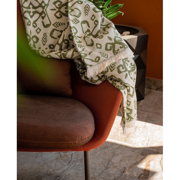 Тъмнозелено одеяло със съдържание на памук Лятно платно, 140 x 180 cm Mykonos - Euromant-image-1