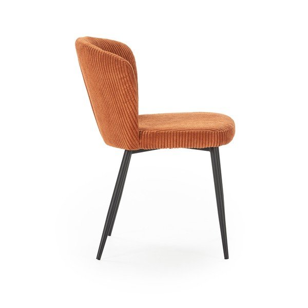 Оранжеви велурени трапезни столове в комплект 4 бр. Megan – Marckeric-image-3