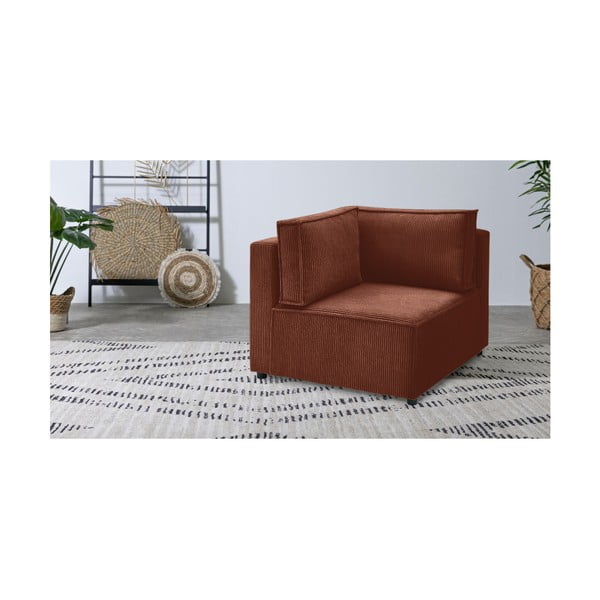 Модул за диван от рипсено кадифе в тухлен цвят (променлив) Nihad modular – Bobochic Paris-image-1