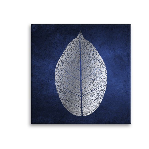 Картина на платно Uno White Leaf, 60 x 60 cm Silver - Styler-image-2