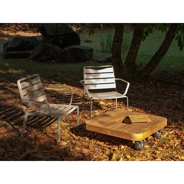 Комплект от 2 градински стола и маса с плот от тиково дърво Spring - Ezeis