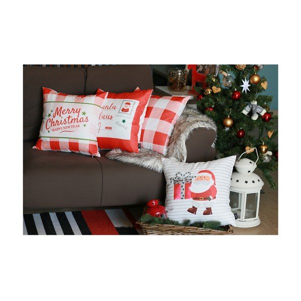 Bílý vánoční povlak na polštář Mike & Co. NEW YORK Honey Christmas Santa Claus, 45 x 45 cm-image-1