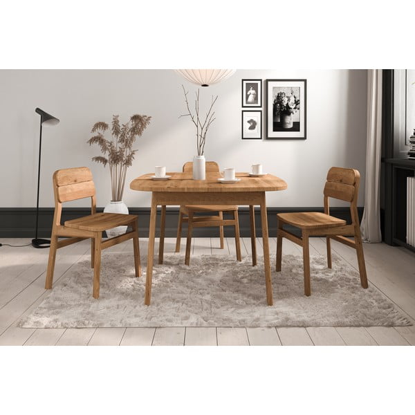 Трапезна маса от масивен дъб в естествен цвят  90x200 cm Twig – The Beds-image-4