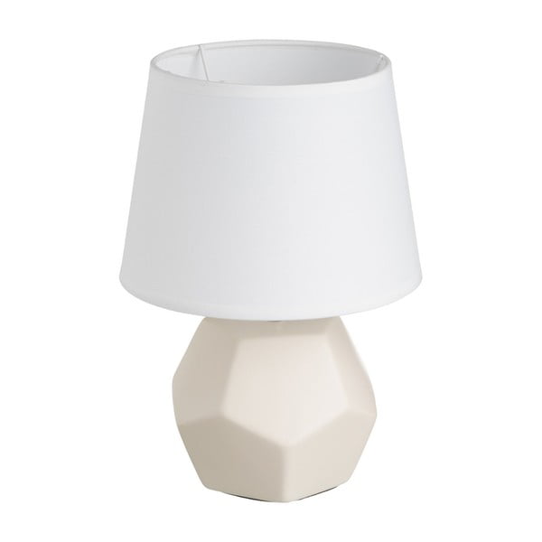Кремава керамична настолна лампа с текстилен абажур (височина 26 cm) - Casa Selección