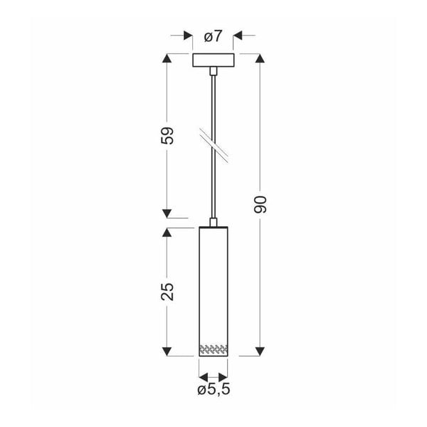 Черна висяща лампа с дървен абажур ø 7 cm Tubo - Candellux Lighting-image-2