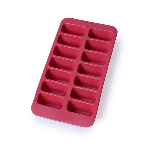 Червена силиконова форма за лед Правоъгълна, 14 кубчета - Lékué