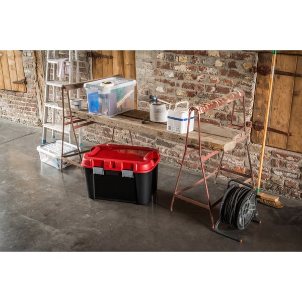 Червено-черна пластмасова кутия за съхранение с капак 59x39,5x36 cm Totem – Curver-image-1