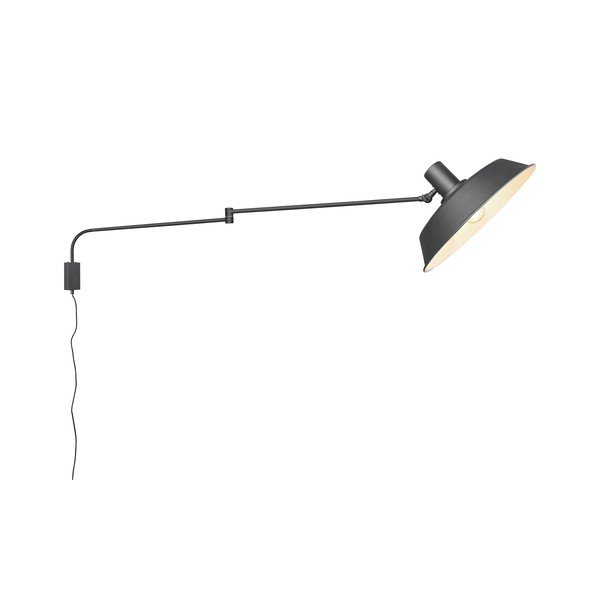 Матово черно стенна лампа с огъваща се структура за контакт ø 35,5 cm Bolder – Trio-image-4