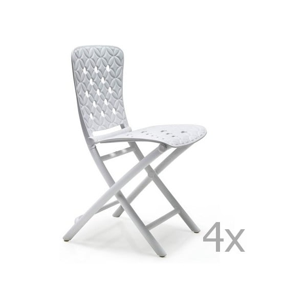 Sada 4 bílých zahradních židlí Nardi Zac Classic Spring