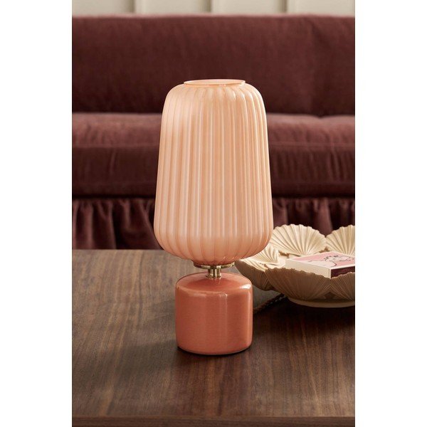Стъклена настолна лампа в цвят сьомга (височина 40 cm) Daria – Ellos Home-image-2