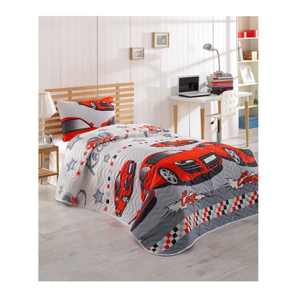 Комплект от покривка за легло и калъфка за възглавница с памучна смес Eponj Home Червено, 160 x 220 cm Crazy - Mijolnir