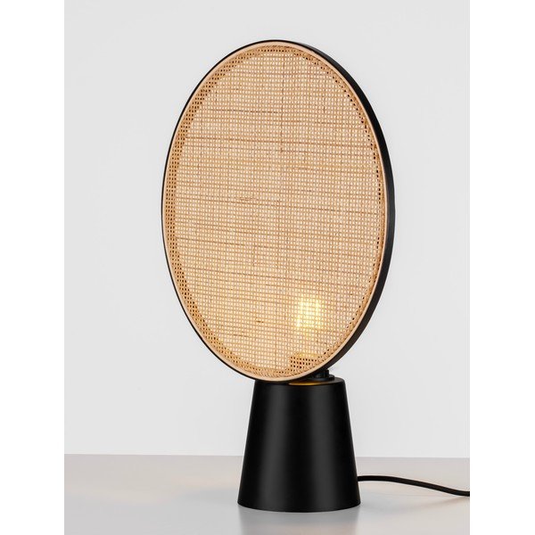 Матово черно/в естествен цвят метална настолна лампа (височина 48,5 cm) Tierra – Nova Luce-image-1