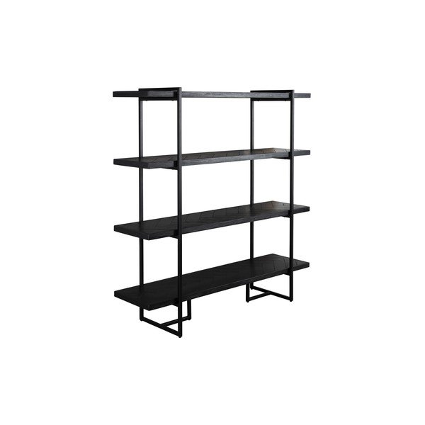 Черна етажерка за книги от екзотична дървесина 140x146 cm Class - Dutchbone-image-2