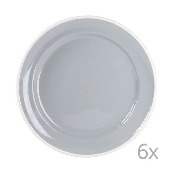 Sada 6 talířů Puck 26.5 cm, šedý