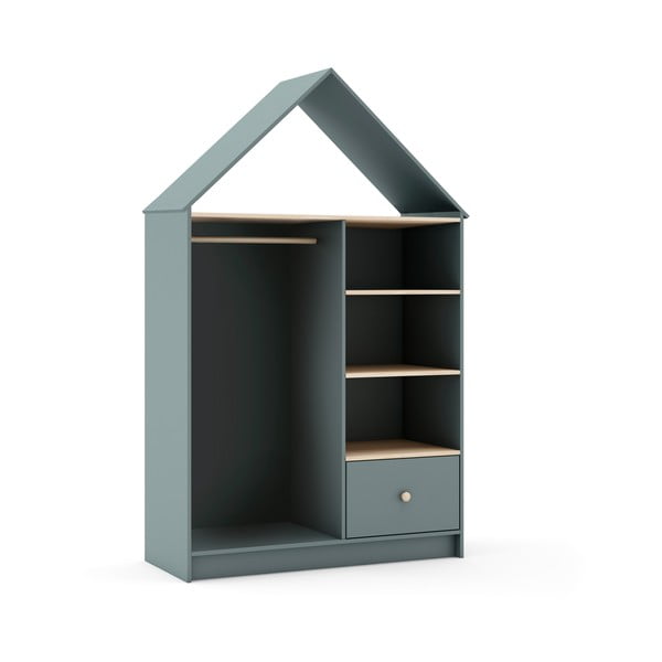 Отворен детски гардероб сиво-зелен 110x180x45 cm Estefania – Marckeric-image-4