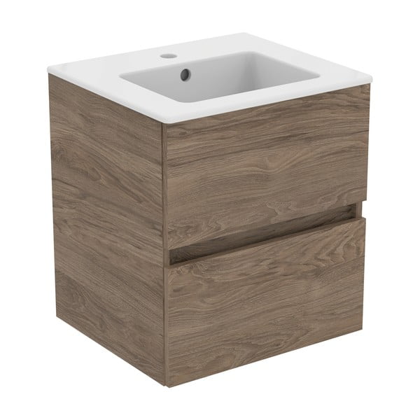 Стенен шкаф за мивка от декор от орех в естествен цвят 50x55 cm Eurovit+ – Ideal Standard-image-2