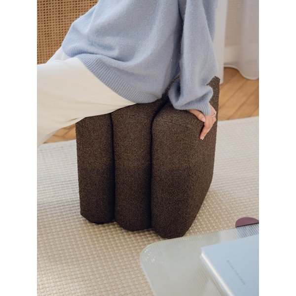 Кафява табуретка от прежда с примки от букле Radd – noo.ma-image-2