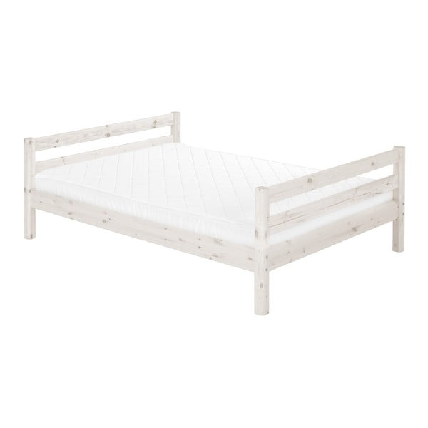 Бяло детско двойно легло, изработено от борова дървесина , 140 x 200 cm Classic - Flexa