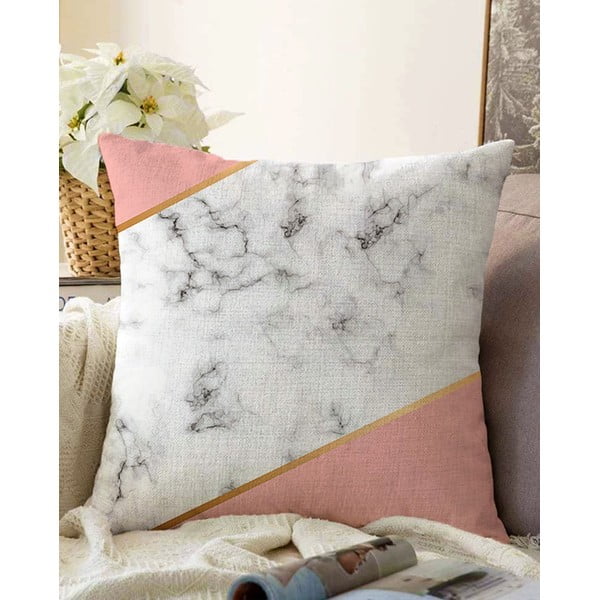 Калъфка за възглавница от памучна смес Girly Marble, 55 x 55 cm - Minimalist Cushion Covers
