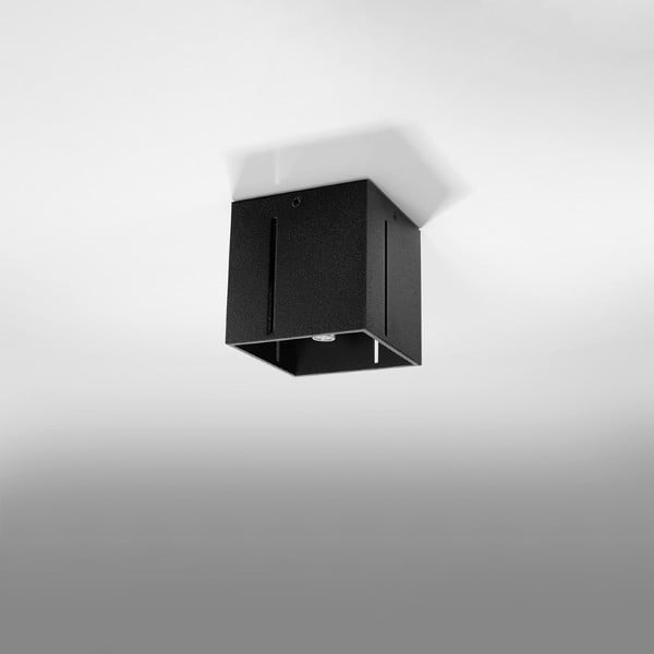 Черно осветително тяло за таван с метален абажур 10x10 cm Pax – Nice Lamps