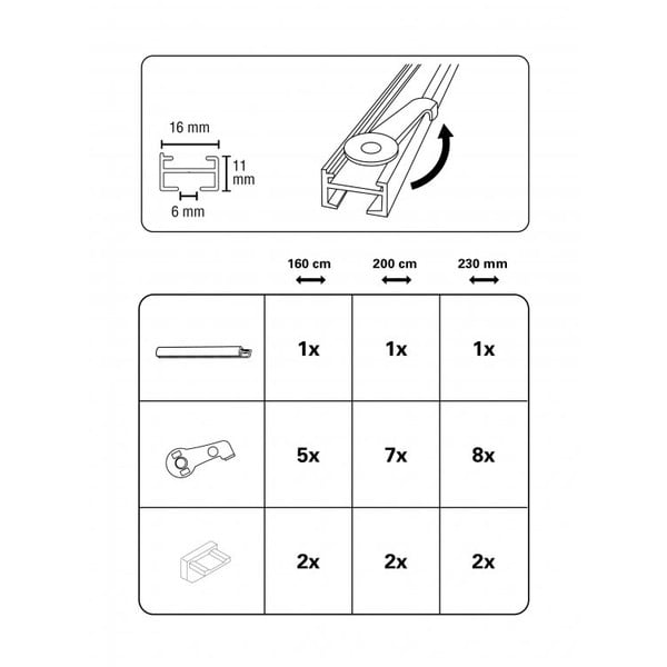 Метална релса за пердета 160 cm Lucy - Gardinia-image-3