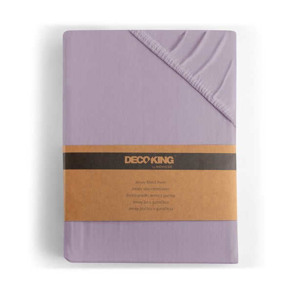 Еластичен чаршаф от джърси в лавандулов цвят 200x200 cm Amber – Restilo-image-4