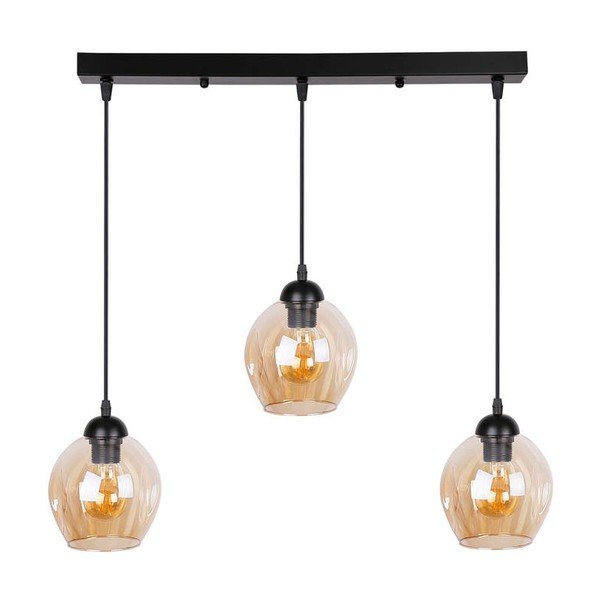 Черна висяща лампа със стъклен абажур 14x70 cm Aspa - Candellux Lighting-image-3