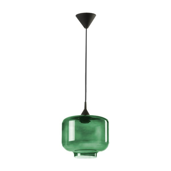 Черна висяща лампа със зелен стъклен абажур Tierra Bella Ambar, ø 25 cm Santori - Surdic