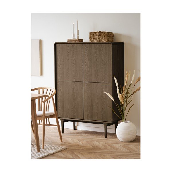 Тъмнокафяво шкафче от декор от дъб  100x140x40 cm Darwin – House Nordic-image-1