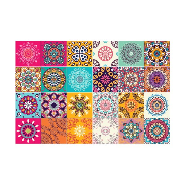 Комплект от 24 декоративни стикера за стена Clarissa, 10 x 10 cm - Ambiance-image-2