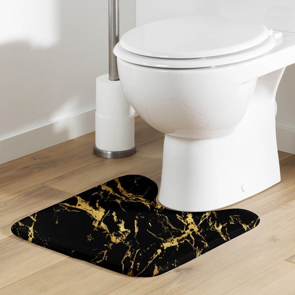 Черен/златист килим за баня 45x45 cm Aquamarbre – douceur d'intérieur-image-1