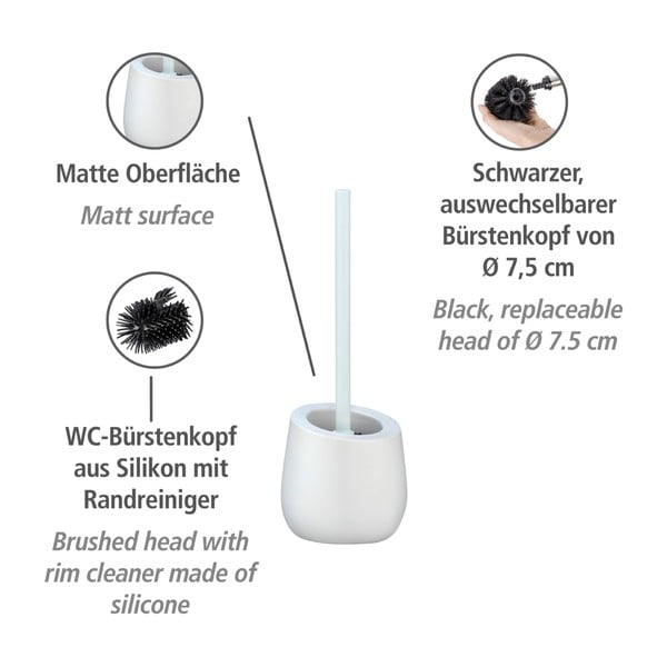 Бяла керамична четка за тоалетна Badi - Wenko-image-3